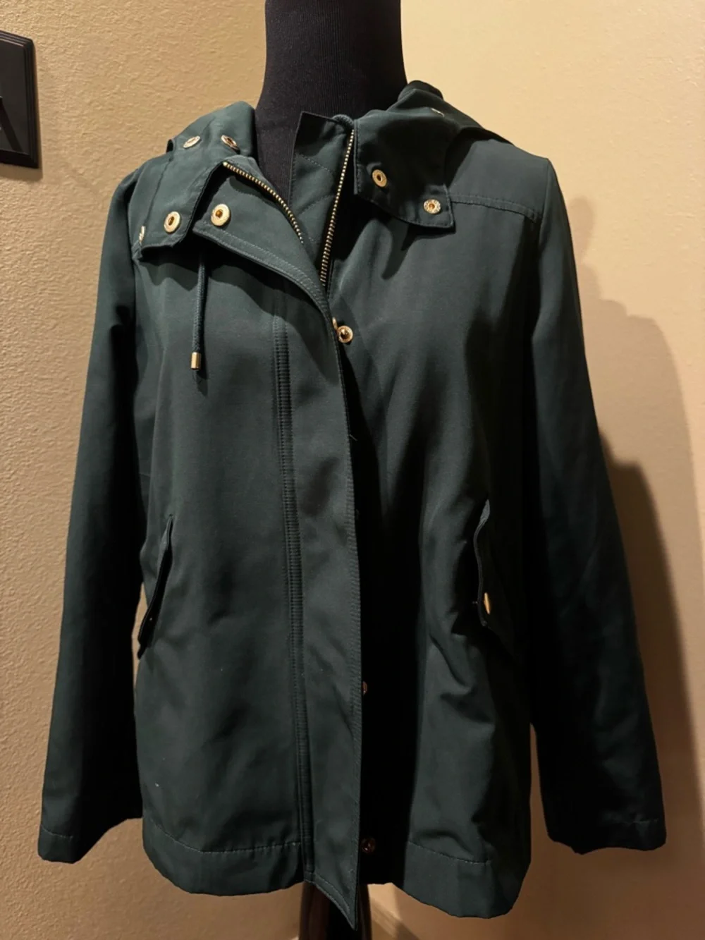 LOFT Dark Green Hooded Jacket XSP - Picture 2 of 4
